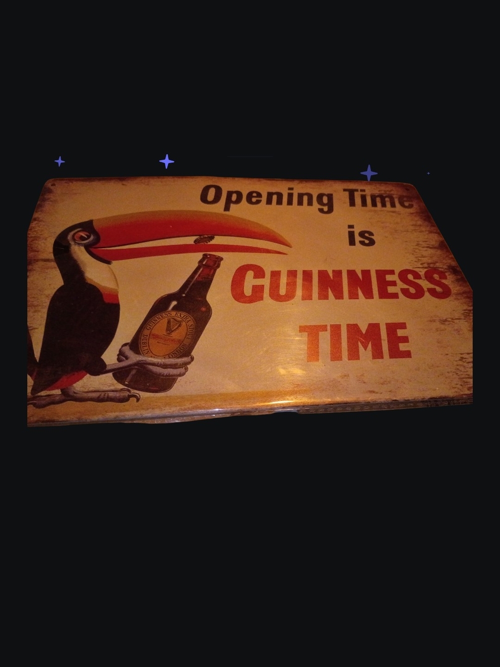 Guinness Toucan Sign with Red and Cream Palette Man Cave Sign
